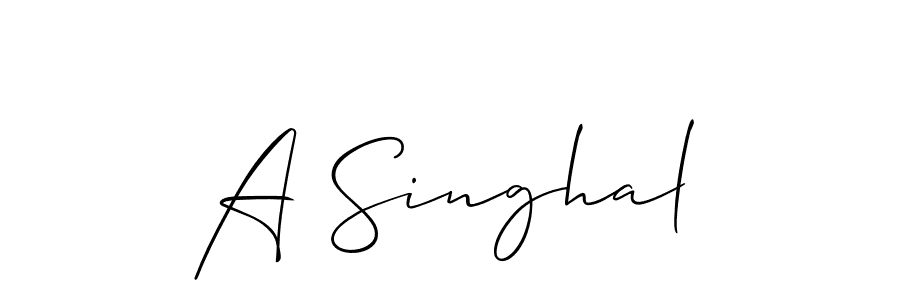 How to make A Singhal name signature. Use Allison_Script style for creating short signs online. This is the latest handwritten sign. A Singhal signature style 2 images and pictures png