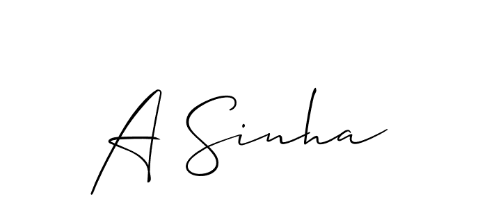 Also we have A Sinha name is the best signature style. Create professional handwritten signature collection using Allison_Script autograph style. A Sinha signature style 2 images and pictures png