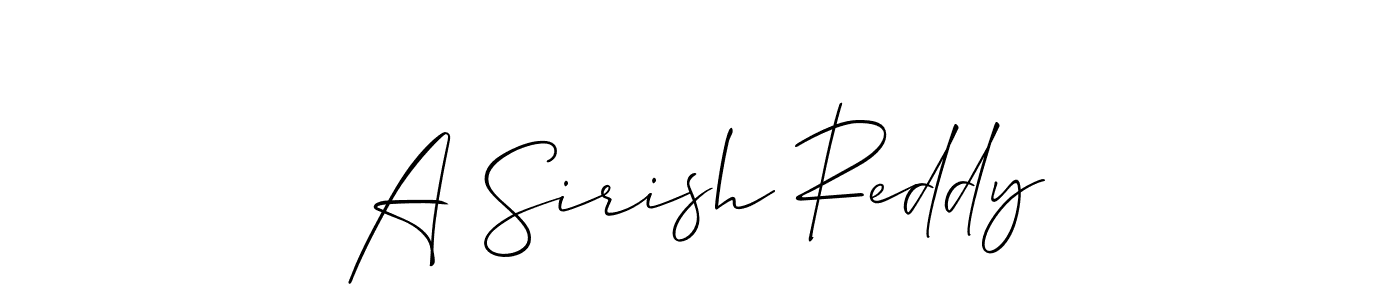Make a beautiful signature design for name A Sirish Reddy. With this signature (Allison_Script) style, you can create a handwritten signature for free. A Sirish Reddy signature style 2 images and pictures png