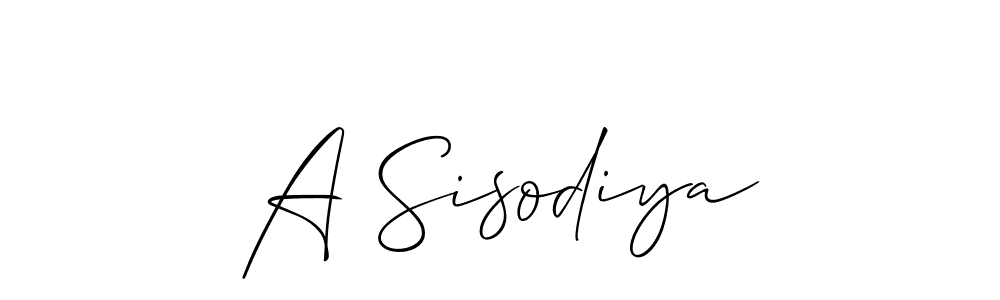 Create a beautiful signature design for name A Sisodiya. With this signature (Allison_Script) fonts, you can make a handwritten signature for free. A Sisodiya signature style 2 images and pictures png