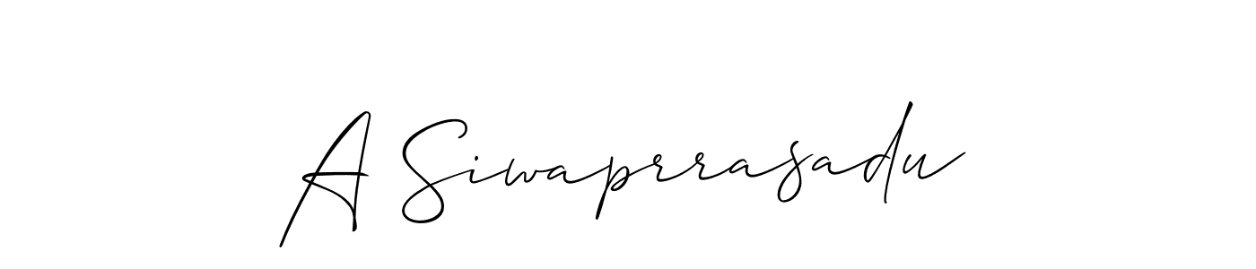 Also You can easily find your signature by using the search form. We will create A Siwaprrasadu name handwritten signature images for you free of cost using Allison_Script sign style. A Siwaprrasadu signature style 2 images and pictures png