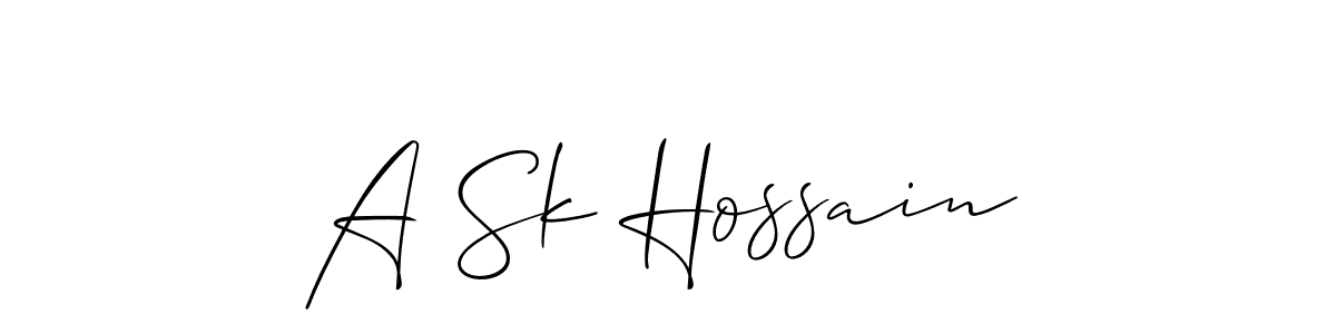 Create a beautiful signature design for name A Sk Hossain. With this signature (Allison_Script) fonts, you can make a handwritten signature for free. A Sk Hossain signature style 2 images and pictures png