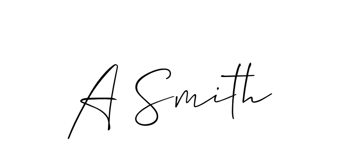 Design your own signature with our free online signature maker. With this signature software, you can create a handwritten (Allison_Script) signature for name A Smith. A Smith signature style 2 images and pictures png