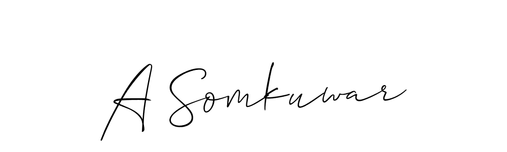 How to make A Somkuwar name signature. Use Allison_Script style for creating short signs online. This is the latest handwritten sign. A Somkuwar signature style 2 images and pictures png