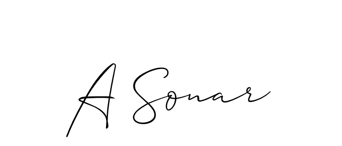 Also You can easily find your signature by using the search form. We will create A Sonar name handwritten signature images for you free of cost using Allison_Script sign style. A Sonar signature style 2 images and pictures png