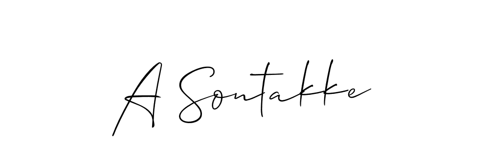 How to make A Sontakke name signature. Use Allison_Script style for creating short signs online. This is the latest handwritten sign. A Sontakke signature style 2 images and pictures png