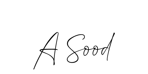 How to make A Sood signature? Allison_Script is a professional autograph style. Create handwritten signature for A Sood name. A Sood signature style 2 images and pictures png