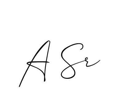 Also You can easily find your signature by using the search form. We will create A Sr name handwritten signature images for you free of cost using Allison_Script sign style. A Sr signature style 2 images and pictures png
