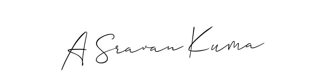 Make a short A Sravan Kuma signature style. Manage your documents anywhere anytime using Allison_Script. Create and add eSignatures, submit forms, share and send files easily. A Sravan Kuma signature style 2 images and pictures png