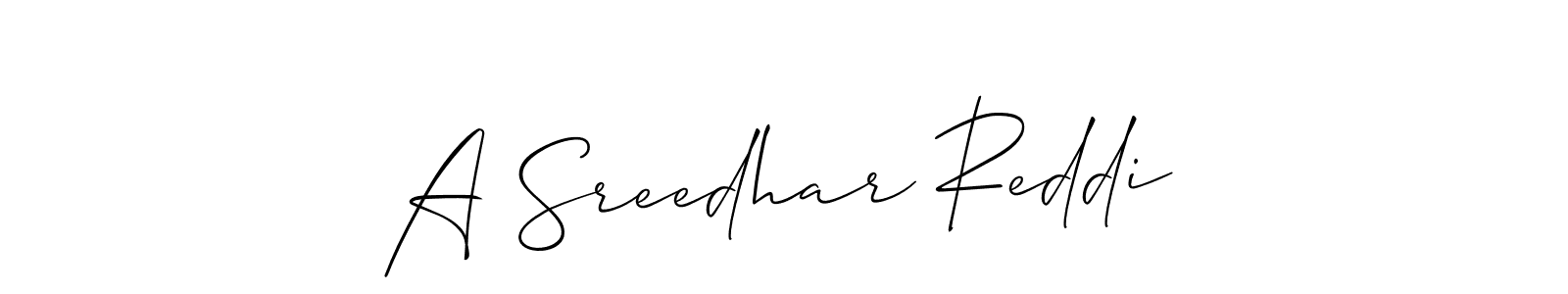Make a beautiful signature design for name A Sreedhar Reddi. With this signature (Allison_Script) style, you can create a handwritten signature for free. A Sreedhar Reddi signature style 2 images and pictures png