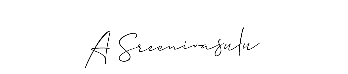 Create a beautiful signature design for name A Sreenivasulu. With this signature (Allison_Script) fonts, you can make a handwritten signature for free. A Sreenivasulu signature style 2 images and pictures png