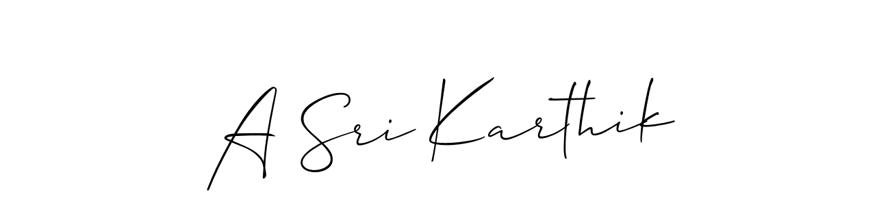 Allison_Script is a professional signature style that is perfect for those who want to add a touch of class to their signature. It is also a great choice for those who want to make their signature more unique. Get A Sri Karthik name to fancy signature for free. A Sri Karthik signature style 2 images and pictures png