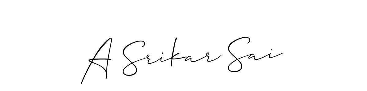 Make a beautiful signature design for name A Srikar Sai. With this signature (Allison_Script) style, you can create a handwritten signature for free. A Srikar Sai signature style 2 images and pictures png