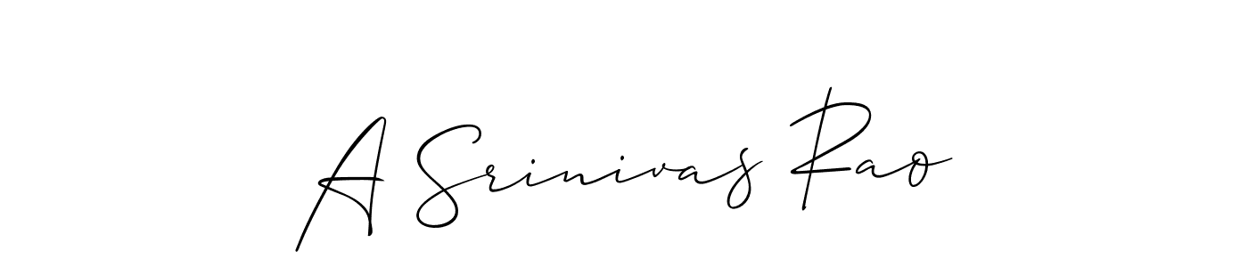 How to make A Srinivas Rao name signature. Use Allison_Script style for creating short signs online. This is the latest handwritten sign. A Srinivas Rao signature style 2 images and pictures png