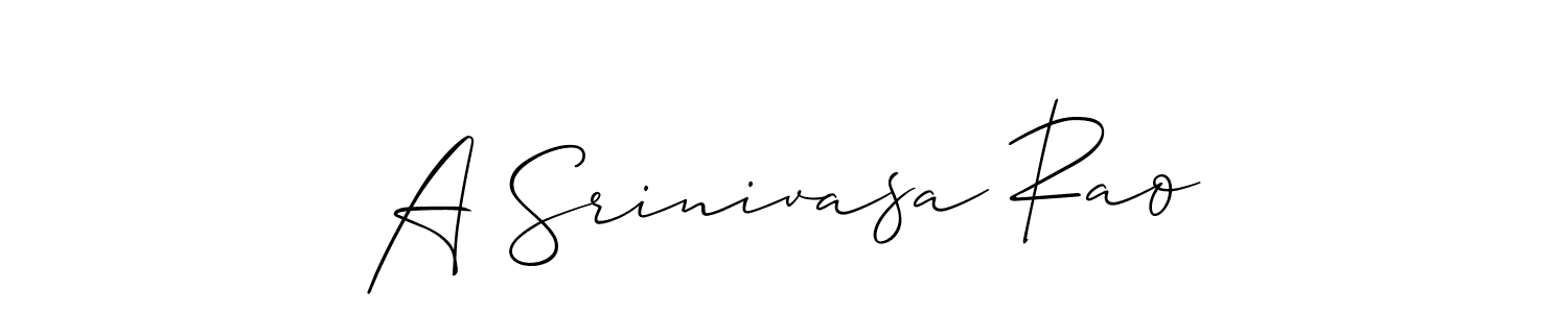 Use a signature maker to create a handwritten signature online. With this signature software, you can design (Allison_Script) your own signature for name A Srinivasa Rao. A Srinivasa Rao signature style 2 images and pictures png