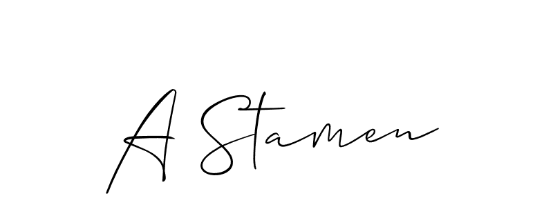 The best way (Allison_Script) to make a short signature is to pick only two or three words in your name. The name A Stamen include a total of six letters. For converting this name. A Stamen signature style 2 images and pictures png