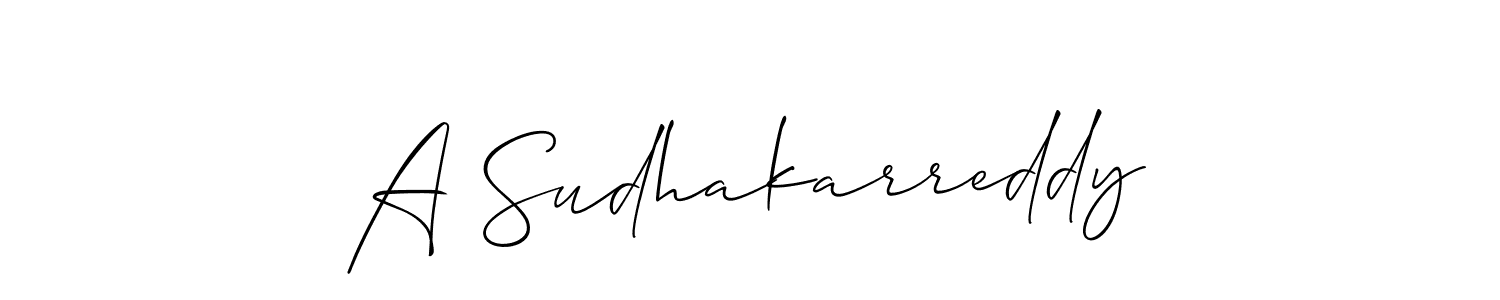 How to make A Sudhakarreddy name signature. Use Allison_Script style for creating short signs online. This is the latest handwritten sign. A Sudhakarreddy signature style 2 images and pictures png