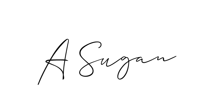 Design your own signature with our free online signature maker. With this signature software, you can create a handwritten (Allison_Script) signature for name A Sugan. A Sugan signature style 2 images and pictures png
