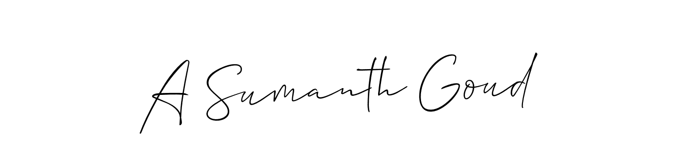 Make a beautiful signature design for name A Sumanth Goud. Use this online signature maker to create a handwritten signature for free. A Sumanth Goud signature style 2 images and pictures png