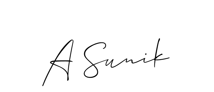 This is the best signature style for the A Sunik name. Also you like these signature font (Allison_Script). Mix name signature. A Sunik signature style 2 images and pictures png