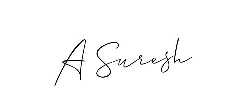 Make a beautiful signature design for name A Suresh. With this signature (Allison_Script) style, you can create a handwritten signature for free. A Suresh signature style 2 images and pictures png