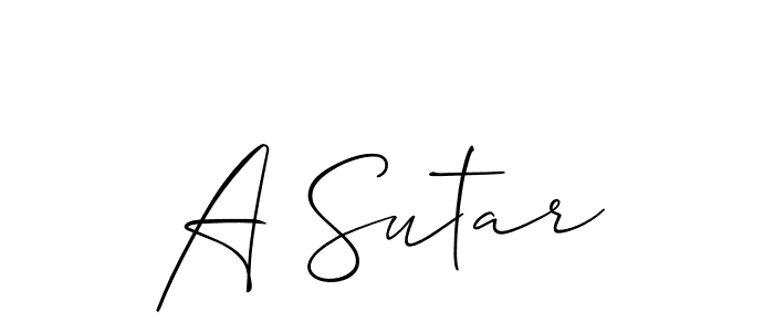 Also we have A Sutar name is the best signature style. Create professional handwritten signature collection using Allison_Script autograph style. A Sutar signature style 2 images and pictures png