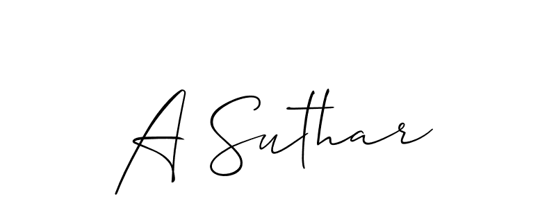 You should practise on your own different ways (Allison_Script) to write your name (A Suthar) in signature. don't let someone else do it for you. A Suthar signature style 2 images and pictures png