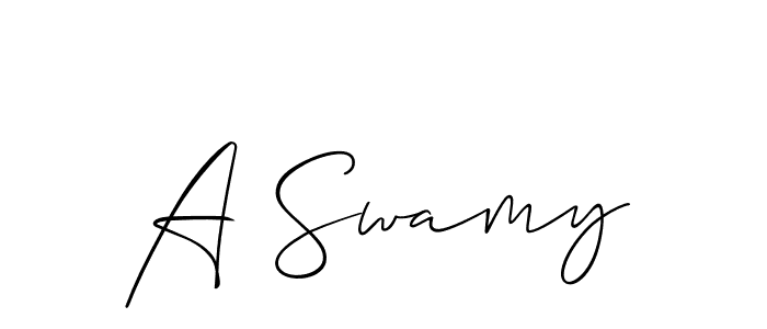 Use a signature maker to create a handwritten signature online. With this signature software, you can design (Allison_Script) your own signature for name A Swamy. A Swamy signature style 2 images and pictures png