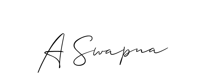 A Swapna stylish signature style. Best Handwritten Sign (Allison_Script) for my name. Handwritten Signature Collection Ideas for my name A Swapna. A Swapna signature style 2 images and pictures png