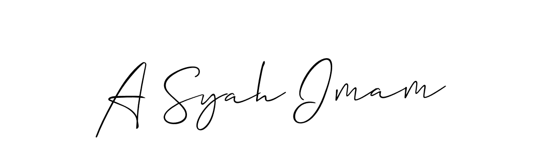 Similarly Allison_Script is the best handwritten signature design. Signature creator online .You can use it as an online autograph creator for name A Syah Imam. A Syah Imam signature style 2 images and pictures png