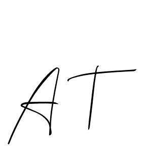 The best way (Allison_Script) to make a short signature is to pick only two or three words in your name. The name A T include a total of six letters. For converting this name. A T signature style 2 images and pictures png