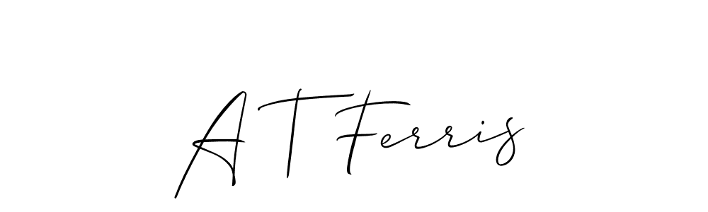 How to make A T Ferris signature? Allison_Script is a professional autograph style. Create handwritten signature for A T Ferris name. A T Ferris signature style 2 images and pictures png