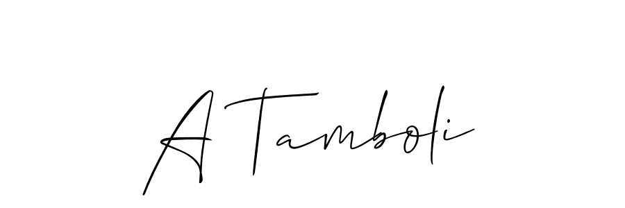 Also You can easily find your signature by using the search form. We will create A Tamboli name handwritten signature images for you free of cost using Allison_Script sign style. A Tamboli signature style 2 images and pictures png