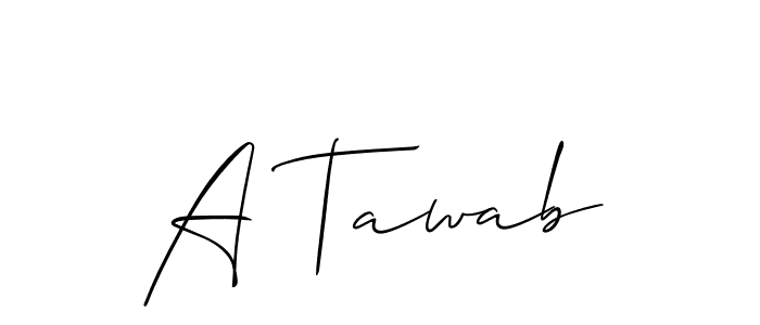 It looks lik you need a new signature style for name A Tawab. Design unique handwritten (Allison_Script) signature with our free signature maker in just a few clicks. A Tawab signature style 2 images and pictures png