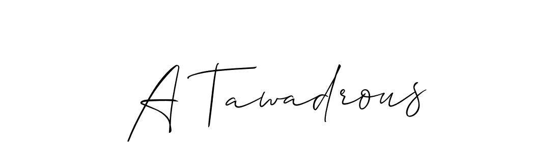 Best and Professional Signature Style for A Tawadrous. Allison_Script Best Signature Style Collection. A Tawadrous signature style 2 images and pictures png