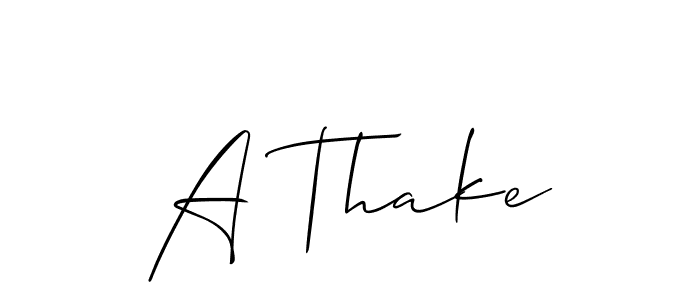 if you are searching for the best signature style for your name A Thake. so please give up your signature search. here we have designed multiple signature styles  using Allison_Script. A Thake signature style 2 images and pictures png
