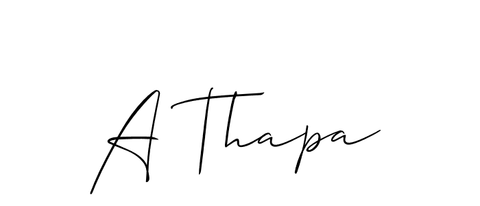 You can use this online signature creator to create a handwritten signature for the name A Thapa. This is the best online autograph maker. A Thapa signature style 2 images and pictures png