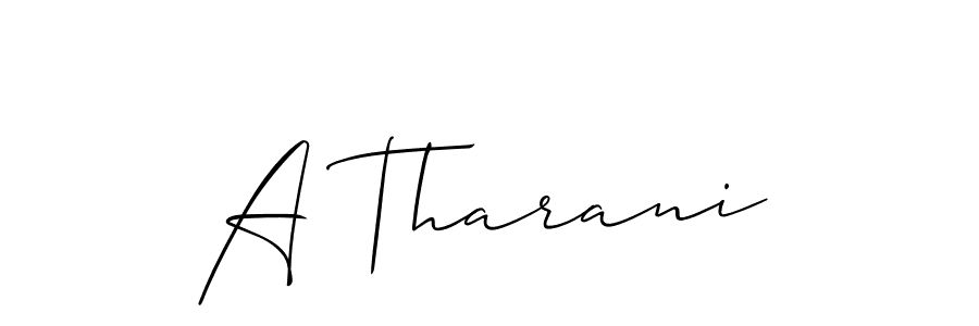 How to Draw A Tharani signature style? Allison_Script is a latest design signature styles for name A Tharani. A Tharani signature style 2 images and pictures png