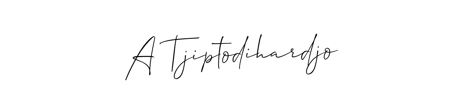 How to make A Tjiptodihardjo name signature. Use Allison_Script style for creating short signs online. This is the latest handwritten sign. A Tjiptodihardjo signature style 2 images and pictures png