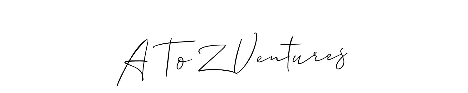 Also You can easily find your signature by using the search form. We will create A To Z Ventures name handwritten signature images for you free of cost using Allison_Script sign style. A To Z Ventures signature style 2 images and pictures png