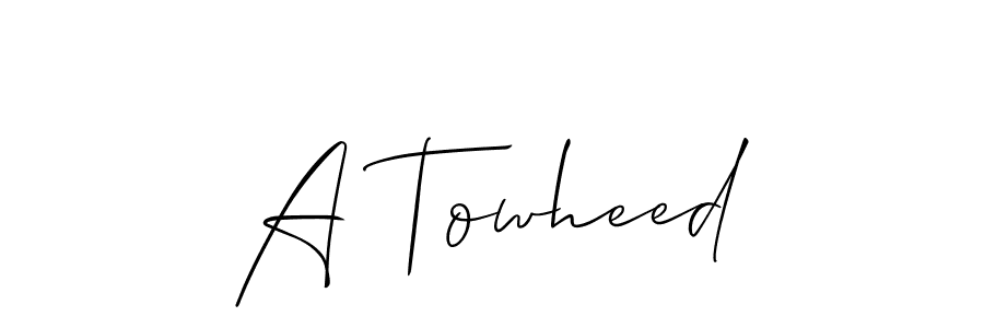 Similarly Allison_Script is the best handwritten signature design. Signature creator online .You can use it as an online autograph creator for name A Towheed. A Towheed signature style 2 images and pictures png