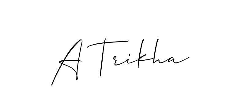Similarly Allison_Script is the best handwritten signature design. Signature creator online .You can use it as an online autograph creator for name A Trikha. A Trikha signature style 2 images and pictures png
