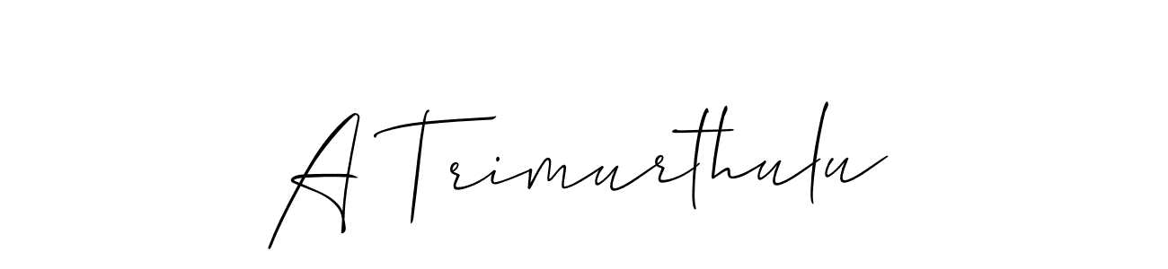 Use a signature maker to create a handwritten signature online. With this signature software, you can design (Allison_Script) your own signature for name A Trimurthulu. A Trimurthulu signature style 2 images and pictures png