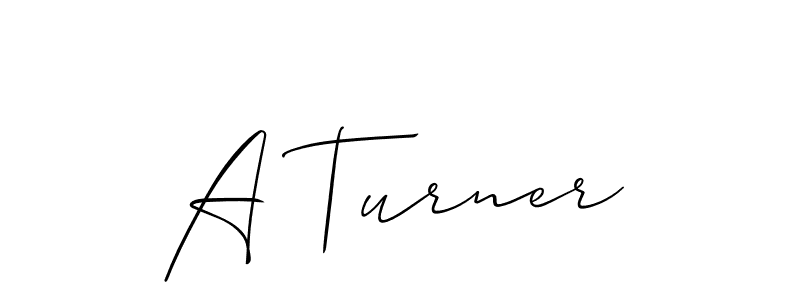 Create a beautiful signature design for name A Turner. With this signature (Allison_Script) fonts, you can make a handwritten signature for free. A Turner signature style 2 images and pictures png