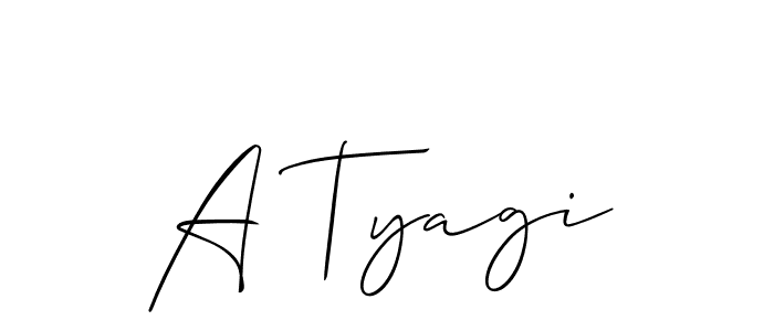 if you are searching for the best signature style for your name A Tyagi. so please give up your signature search. here we have designed multiple signature styles  using Allison_Script. A Tyagi signature style 2 images and pictures png