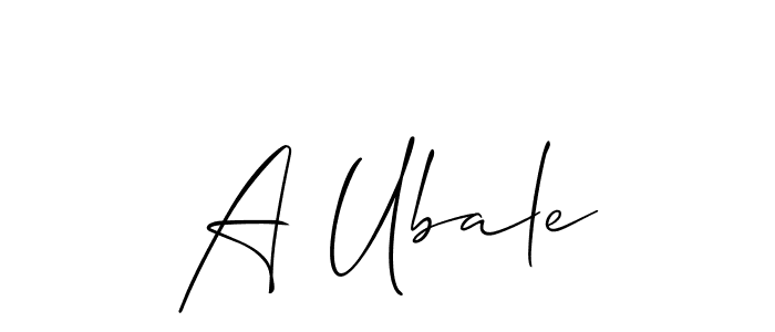 Similarly Allison_Script is the best handwritten signature design. Signature creator online .You can use it as an online autograph creator for name A Ubale. A Ubale signature style 2 images and pictures png