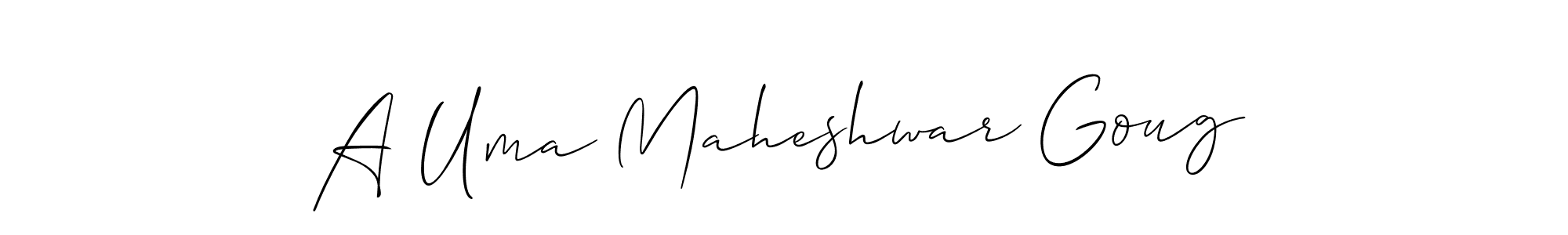 Also we have A Uma Maheshwar Goug name is the best signature style. Create professional handwritten signature collection using Allison_Script autograph style. A Uma Maheshwar Goug signature style 2 images and pictures png