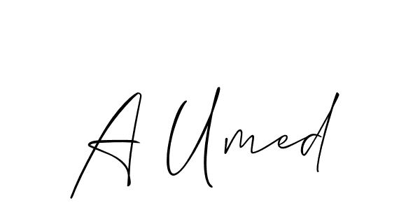 Create a beautiful signature design for name A Umed. With this signature (Allison_Script) fonts, you can make a handwritten signature for free. A Umed signature style 2 images and pictures png