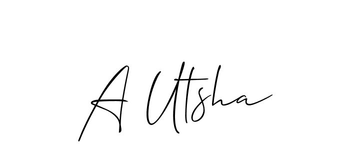 You should practise on your own different ways (Allison_Script) to write your name (A Utsha) in signature. don't let someone else do it for you. A Utsha signature style 2 images and pictures png