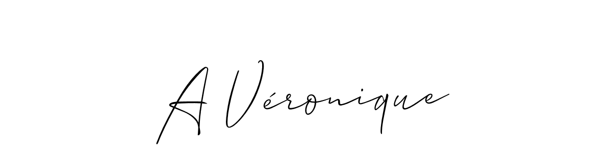 Make a beautiful signature design for name A Véronique. With this signature (Allison_Script) style, you can create a handwritten signature for free. A Véronique signature style 2 images and pictures png